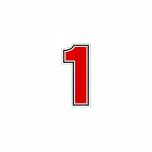 Singolo prodotto piatto decorativo alto 63 mm numeri Sic rossi - Product Image 1