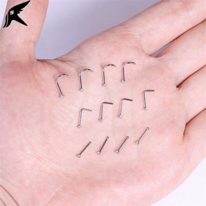 Bijoux de piercing corporel hypoallergéniques de haute qualité, clou de nez en zircon pour femmes - Product Image 1