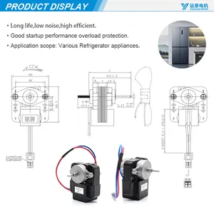Kualitas tinggi 220V 50Hz tiang teduh kipas kulkas Motor Freezer pelindung tahan ledakan untuk kulkas & penggunaan Freezer