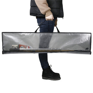 <b>PVC</b> Transparent Fishing Rod Bag Case With <b>Top</b> Handle Large Capacity For Outdoor Use - Product Image 4