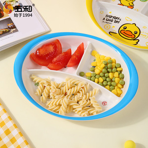 Wuhe Children's Plate 3-Compartment Melamine Dish Cartoon Design For Baby Feeding Age 1-2 Years - Product Image 3