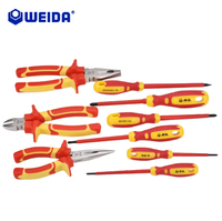 Ensemble d'outils personnalisable OEM en acier inoxydable, isolé VDE 1000V, 9 pièces, comprenant des pinces et des tournevis, pour travaux électriques