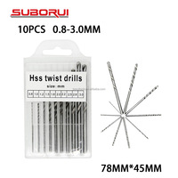 SUBORUI 0.2mm 0.3mm M2 6542 10 pièces HSS petit Mini Micro foret hélicoïdal kit de bricolage ensemble de forets