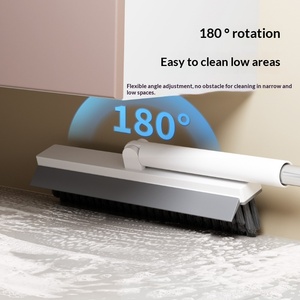 Cepillo de Limpieza para Piso en Forma de V con Mango de Acero Inoxidable, Cerdas Resistentes de PP+TPR, Flexible e Impermeable para Baño y Inodoro - Product Image 3