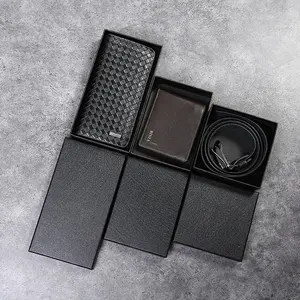 Boite cadeau en carton de haute qualité pour homme, coffret cadeau de Texture spéciale, noir, boîtes d'emballage en papier, prêt à l'emploi, livraison