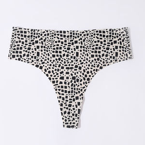 Wholesale Lady Women Sexy Leopard Thong Breathable Ice <strong>Silk</strong> Seamless Panties Knickers <strong>Nickers</strong> for Ladies - Product Image 5