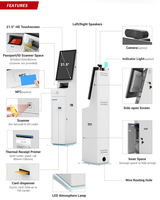 KS-2110 21,5 Automatischer Self-Service Check-In Terminal Kartenspender Id Scanner Hotel Self Check in Kiosk