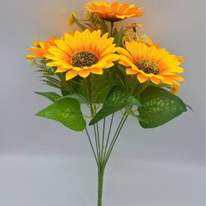 Fatto a mano simulato girasoli matrimonio casa mobili vasi di fiori finti eleganti decorazioni floreali - Product Image 1