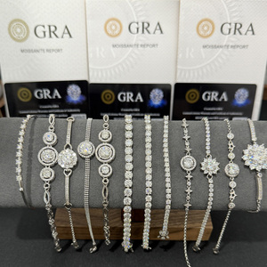 Bracciale da Donna di Alta Qualità in Argento <span class=keywords><strong>Sterling</strong></span> <span class=keywords><strong>925</strong></span> con Moissanite da 1 Carato, Braccialetto Rigido alla Moda per Signore - Product Image 2