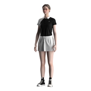 Polo de golf pour femmes, séchage rapide et respirant, élégant, bicolore, manches courtes, pour les sports de plein air et les tenues décontractées - Product Image 2