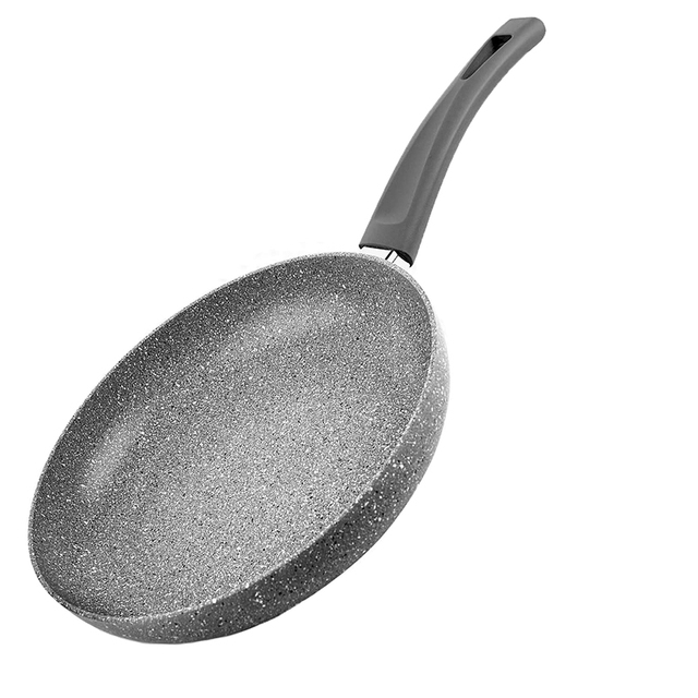 High Quality Aluminum Induction Pan with Ergonomic Handle Gray Stone Granite Effect Granite Cookware
