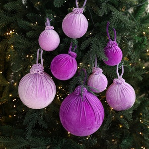 <b>Plastic</b> Christmas BallsPurple Plush Fabric Bag Ball Christmas Tree Decoration Hanging Ball Pendant Decoration Decoration - Product Image 2