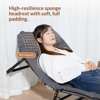 Lit de repos pliable Ruisida en métal pour bureau, chaise inclinable individuelle, lit portable pour la maison et l'extérieur