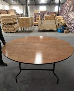 Table ronde robuste en contreplaqué avec pieds en métal |   Parfait <span class=keywords><strong>pour</strong></span> les locations de mariage et d'événements - Product Image 5