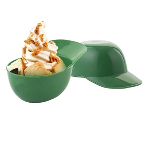 Custom Logo Plastic Ice Cream Sundae Snack Bowl Multipurpose Baseball Hat Food Bowl Promotional Tableware