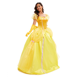 Disfraz de Princesa Bella de La Bella y la Bestia, Amarillo, para Mujer Adulta, Sin Etiqueta, Primavera 2025 - Product Image 3
