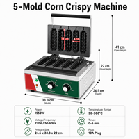 Nouvelle machine commerciale électrique en acier inoxydable à six grilles pour corn-dogs croustillants au fromage, 220V, facile à utiliser