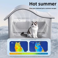 Lit/Cage de repos climatisé et imperméable pour chat, style cabane, pour l'été