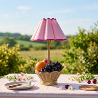 Abat-jour de lampe de table en rotin, lampe de bureau sans fil alimentée par batterie, lampe sur pied à faible tension pour la décoration de la maison et de l'hôtel