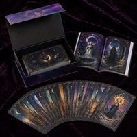 Jeu de tarot oracle personnalisé de 78 cartes 70x120mm avec impression couleur intégrale, guide et boîte rigide