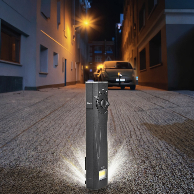 EDC Flat Flashlight 1000 LM White LED Light Green Beam Combo Power by Rechargeable Built-in Battery for Outdoors Emergency Work