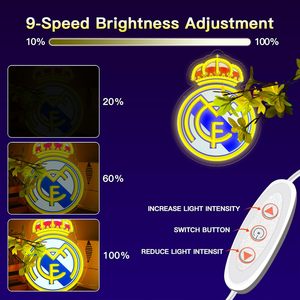 Letreiro <span class=keywords><strong>Neon</strong></span> Esportivo com Logo de Time de Futebol, Decoração de Parede LED USB para Quarto, Caverna do Homem, Presente de Aniversário e Natal para Meninos - Product Image 3