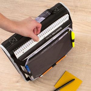 Échantillon gratuit de classeur à fermeture éclair BSCI, classeur à 3 anneaux de 2 pouces, parfait pour ranger les devoirs, classeur extensible à 6 poches, capacité de 380 feuilles - Product Image 4