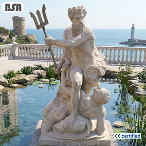 Statue <span class=keywords><strong>de</strong></span> Poséidon vainquant les vagues, sculptée à <span class=keywords><strong>la</strong></span> main dans le marbre naturel, <span class=keywords><strong>dieu</strong></span> grec <span class=keywords><strong>de</strong></span> <span class=keywords><strong>la</strong></span> <span class=keywords><strong>mer</strong></span>, sculpture pour décoration extérieure - Product Image 1