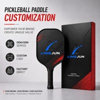 Raquette de pickleball en fibre de carbone brute Lingjun T700, noyau en nid d'abeille de 16 mm, norme USAPA, raquette professionnelle pour l'entraînement et le divertissement, logo personnalisé