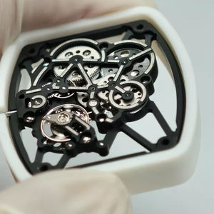 Ultra Thin 6702 Series Carbon Fiber Ceramic Case <b>Chronograph</b> Movement Luxury Men's Barrel Shaped Mechanical Watch - Product Image 2