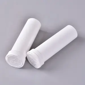 29mm Diameter Vitamin C Effervescent Tablet tube with Spring Cap White Desiccant vitamin Bagasse Candy Packaging Tube