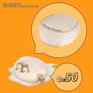 Copertura per sedia a sacco per animali di peluche per bambini copertura per organizzatore di giocattoli di grandi dimensioni per cani gialli solo senza riempimento - Product Image 5