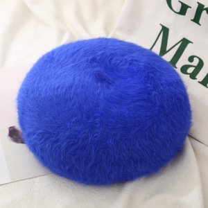 Chapeau béret femme Mode cheveux de lapin Casquette chaude femme Outdoor Travel Casual <span class=keywords><strong>French</strong></span> Caps Cashmere Knitted Barett Hat - Product Image 4