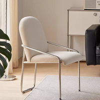 Chaise de bar de style moderne minimaliste nordique, chaise de salle à manger d'extérieur pour villa, tabouret de bar avec structure en fer durable