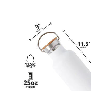 Bouteilles d'eau isolées de 20 oz Bouteille de sport à double paroi en acier inoxydable avec couvercle et poignée Thermos en métal pour cyclistes scolaires - Product Image 3