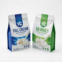 Sachet Doypack personnalisé de qualité alimentaire, imprimé, à fermeture éclair, résistant aux odeurs et à l'humidité, pour l'emballage du lait