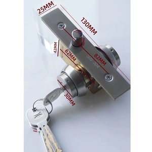 Serrure de porte invisible en bois/aluminium, durable, en acier inoxydable poli, à clé, avec verrou à pêne. - Product Image 2
