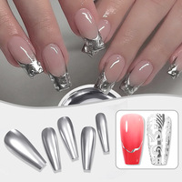 YULI 6g Gel Polish Chrome Effet Métallique Argenté 3D pour Ongles, Séchage Rapide (60s) pour Nail Art Professionnel