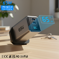 Charger Dinding Cepat KYT 65W Smart Display UK PD 3.0 USB Type-C dengan Material Gan