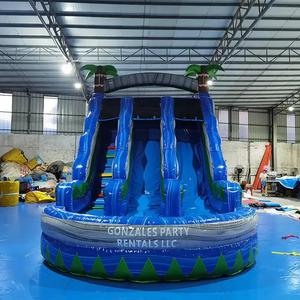 Tobogán Inflable Gigante <span class=keywords><strong>de</strong></span> PVC, Combinado <span class=keywords><strong>con</strong></span> <span class=keywords><strong>Piscina</strong></span>, Tobogán Acuático y Seco, <span class=keywords><strong>Casa</strong></span> <span class=keywords><strong>de</strong></span> Brinco, Parque <span class=keywords><strong>de</strong></span> Aventuras Azul y Verde, Parque <span class=keywords><strong>de</strong></span> Trampolines <span class=keywords><strong>para</strong></span> Diversión - Product Image 3