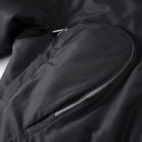 Veste surdimensionnée Streetwear personnalisée OEM pour hommes blouson bombardier épais pour hommes tissu polyester noir