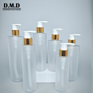 최소 주문량 낮음 500ml 400ml 100ml 빈 플라스틱 PET 150ML 200ML 250ML 300ML 8oz 프로스트 병 금색 펌프 포함 - Product Image 4