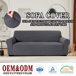 <span class=keywords><strong>Funda</strong></span> de Sofá Seccional Moderna Antideslizante con Patrón Jacquard Geométrico Sólido, Tamaño Personalizable - Product Image 2