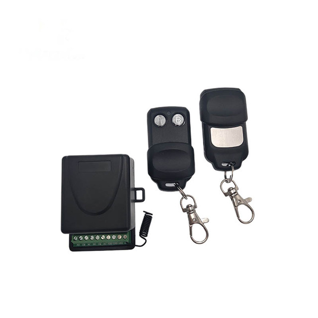 12V/24V Indoor Wireless Mini Switch 2 Relays Receiver and Transmitter Kits 433.92Mhz for Garage Door Gate Operator