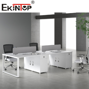 Table d'ordinateur de haute qualité pour 4 personnes, poste de travail de bureau moderne, cloisons extensibles pour centre d'appels, atelier métallique - Product Image 5