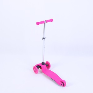 Kids Scooter Pink Height Adjustable With <b>Lights</b> For 3-6 Years <b>Push</b> Operated Rear Foot Brake - Product Image 1