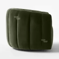 Sillón Modular Giratorio de Terciopelo Bouclé para Sala de Estar, Dormitorio, Oficina en Casa, Comedor, Ocio, Uso en Hoteles, Cómodo Sillón con Brazos