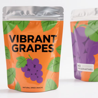 Sacs zip-lock imprimés personnalisés Sacs d'emballage refermables en mylar Sacs d'emballage alimentaire en papier aluminium en bonbon grains de café raisins secs