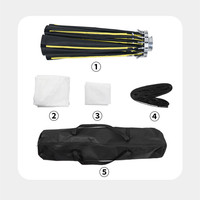 Kit Softbox Parabolique Profond 120 cm avec 16 Tiges, Parapluie Pliable et Grille Nid d'Abeille