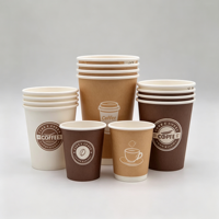 Gobelet en papier kraft à paroi simple avec logo personnalisé, gobelet jetable biodégradable pour les boutiques de café